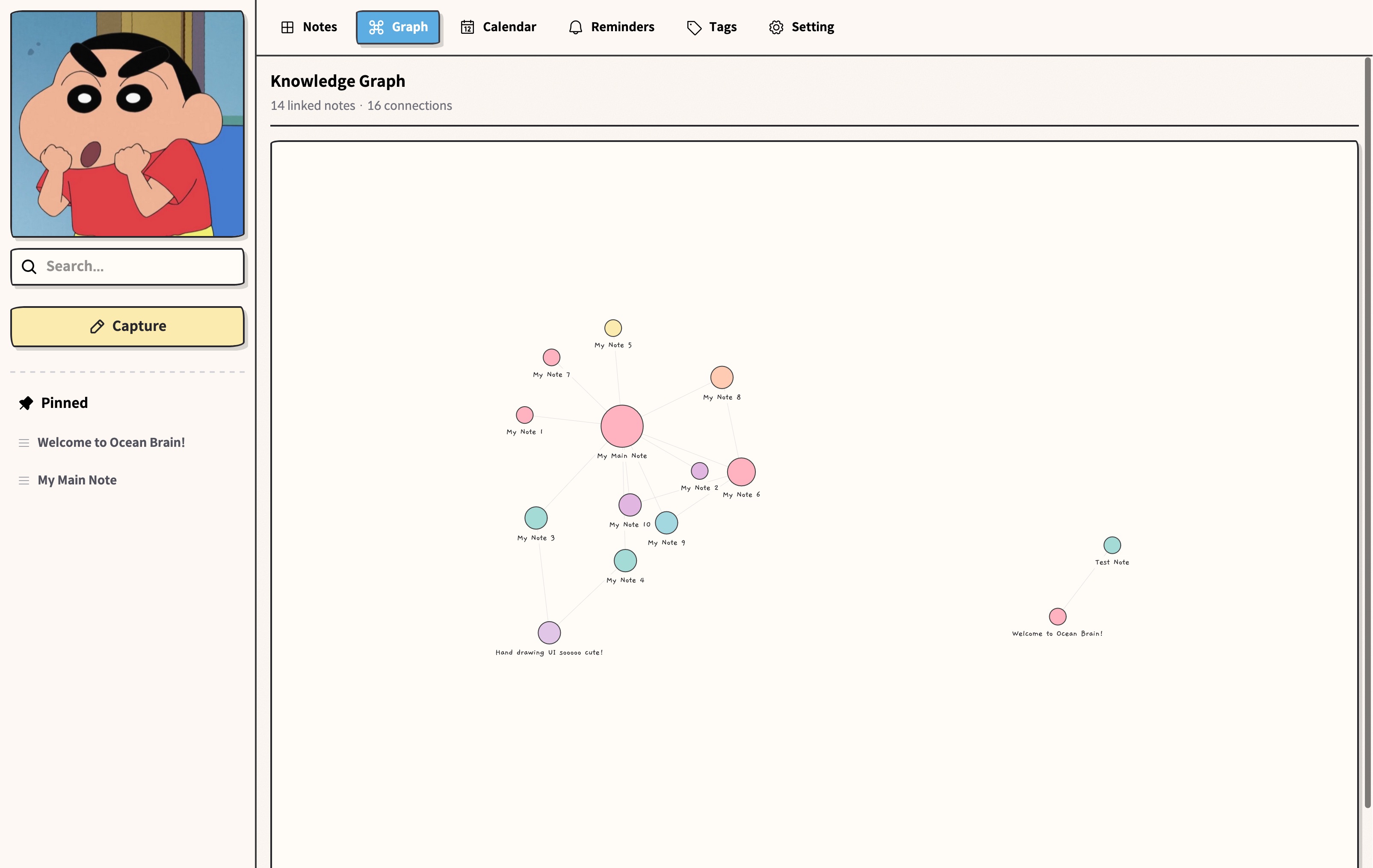 Ocean Brain note workspace preview